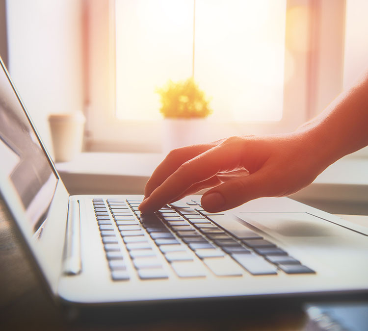 woman working on laptop